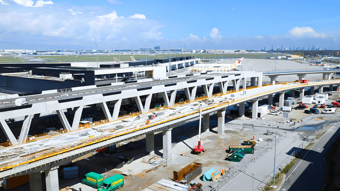 Entrance bridge of Terminal 3 at Frankfurt Airport